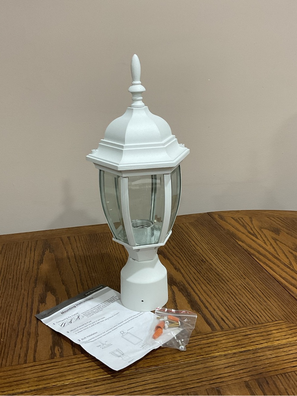 White Outdoor Post Lantern Light